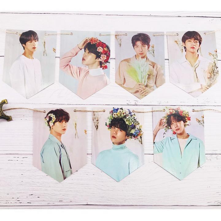 Cờ treo BTS cờ treo trang trí nhóm nhạc idol hàn quốc army