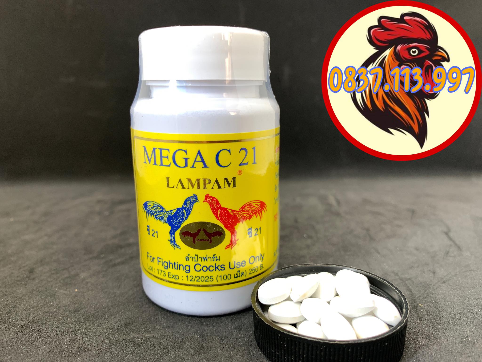 MEGA C21 - TĂNG CƠ BẮP, NUÔI BO, TĂNG BO CHO GÀ ĐÁ HỘP 100 VIÊN