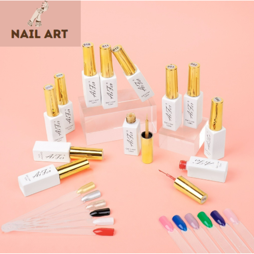Cọ nét Aifer chính hãng, Cọ nét gel vẽ móng chuyên dụng. vẽ siêu mảnh, chất Gel siêu đặc, Gel vẽ Nét Aifer 12ml Dùng Vẽ Móng, Chăm sóc móng.