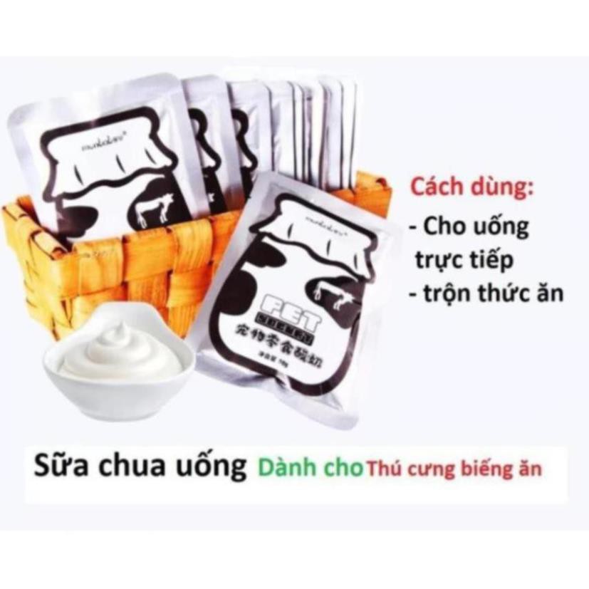 [HCM](1 gói) Sữa cho chó mèo (2 loại) Bio Milk (100gr bột) và sữa chua cho chó mèo biếng ăn (50ml nước)