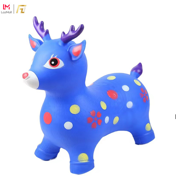 Thú nhún bơm hơi hình hươu fuzy loại tốt giúp bé thỏa sức vui chơi – hàng chính hãng