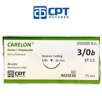 Chỉ phẫu thuật dùng trong thẫm mỹ CARELON Nylon số 3 0b, M25E26