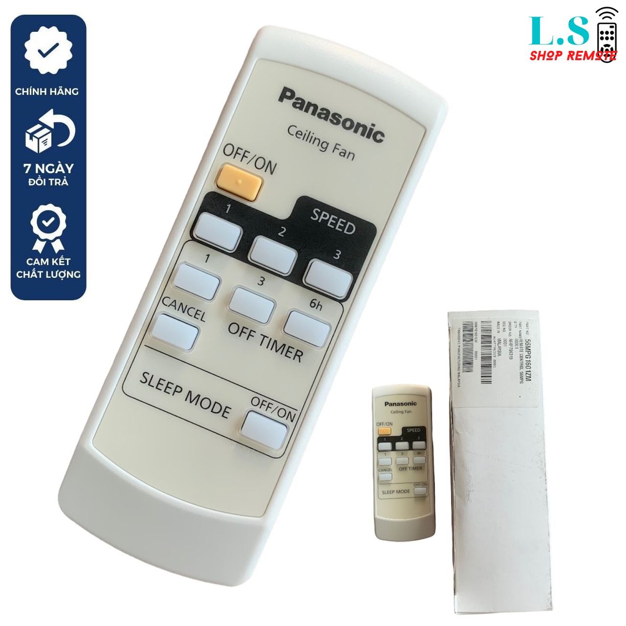 Remote Điều khiển quạt Panasonic, quạt trần 4 cánh chính hàng mã 56MPG1601ZM, mót quạt trần panasonic Hàng Zin New, rmote quat panasonic