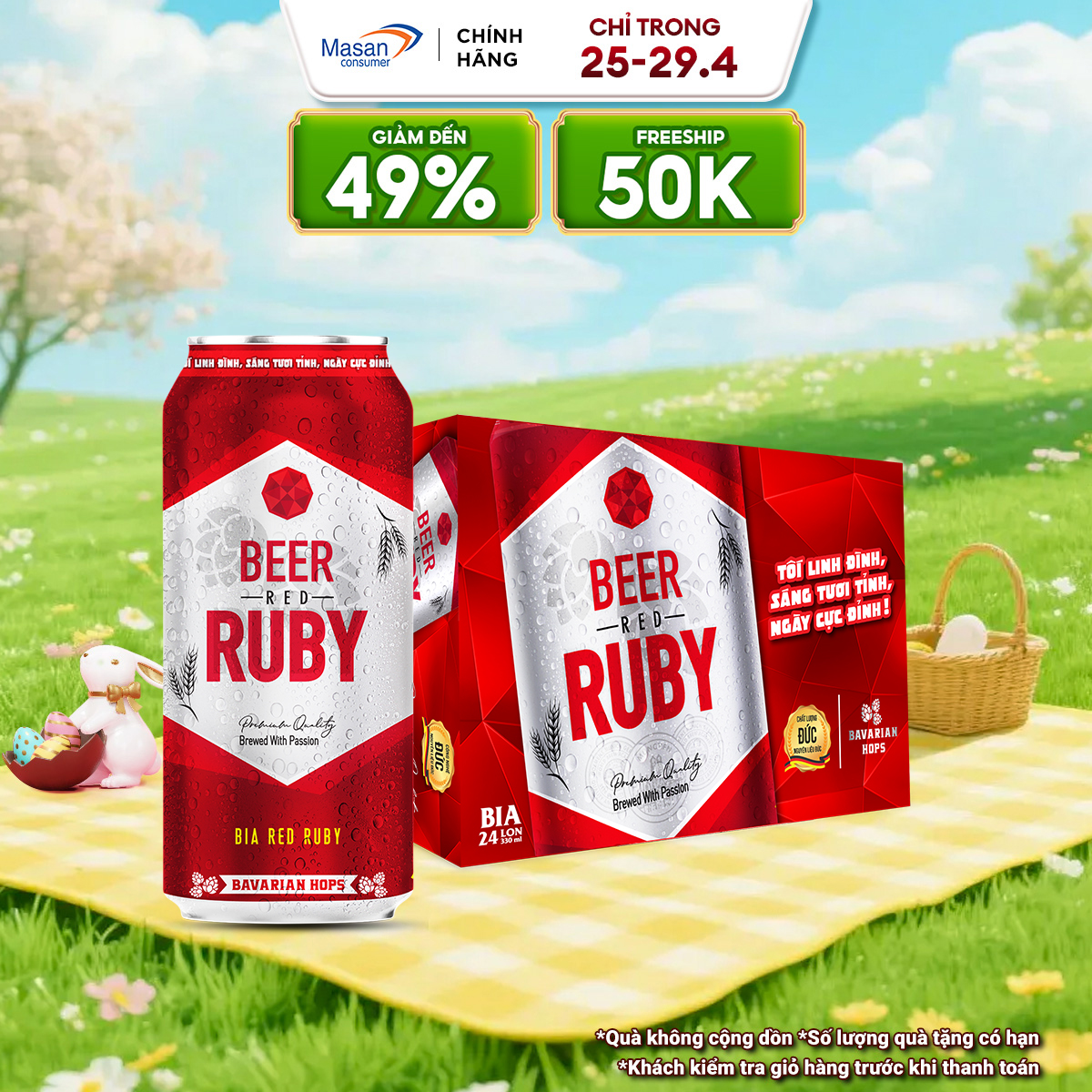 Bia Red Ruby Sleek thùng 24 lon x 330ml