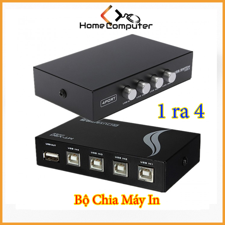 Bộ chia máy in ra 2 cổng 4 cổng. hàng tốt. bảo hành 6 tháng. Home Computer