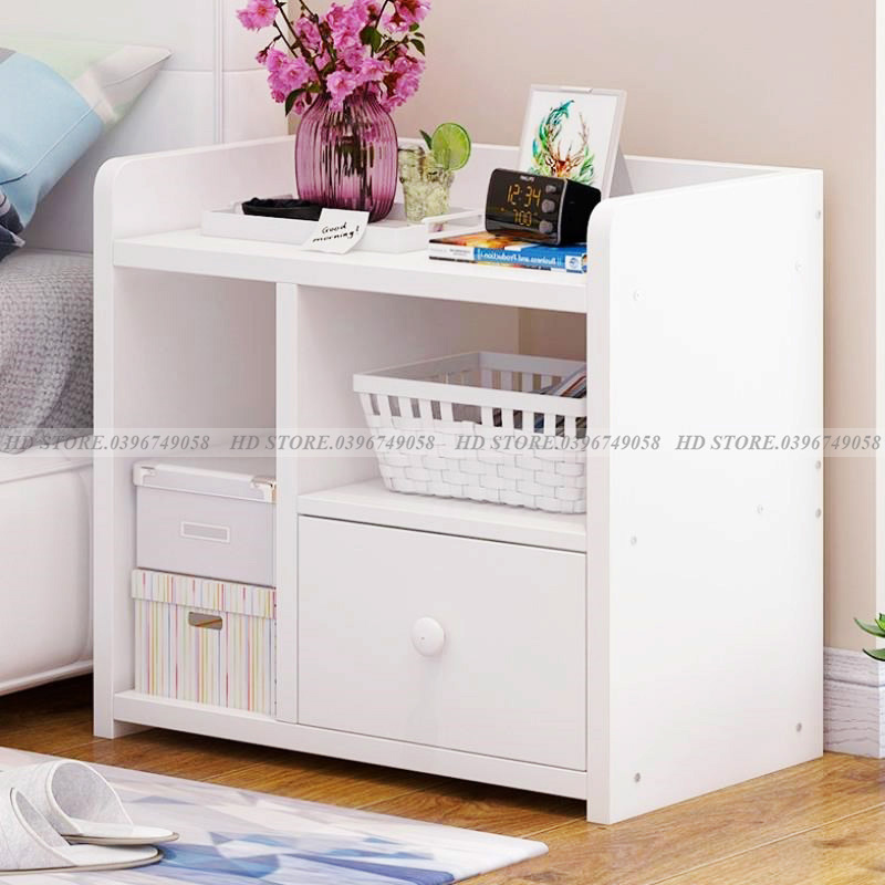 💥SIÊU RẺ💥 Tủ Để Đầu Giường. Tủ Phòng Ngủ Gỗ Lắp Ghép Màu Trắng
