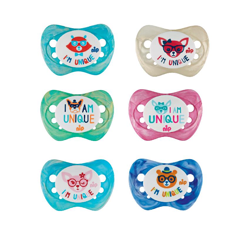Ty ngậm vân đá hoa Unique, bằng silicon, bộ 2 chiếc