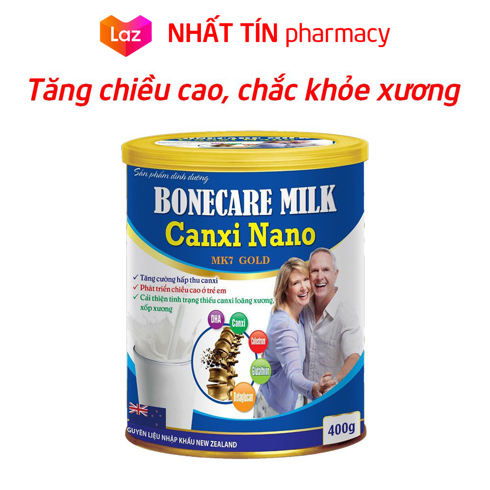 Sữa non Boncare Milk Canxi Nano MK7 hấp thu canxi tăng chiều cao, chắc khỏe xương khớp - Chai 400g