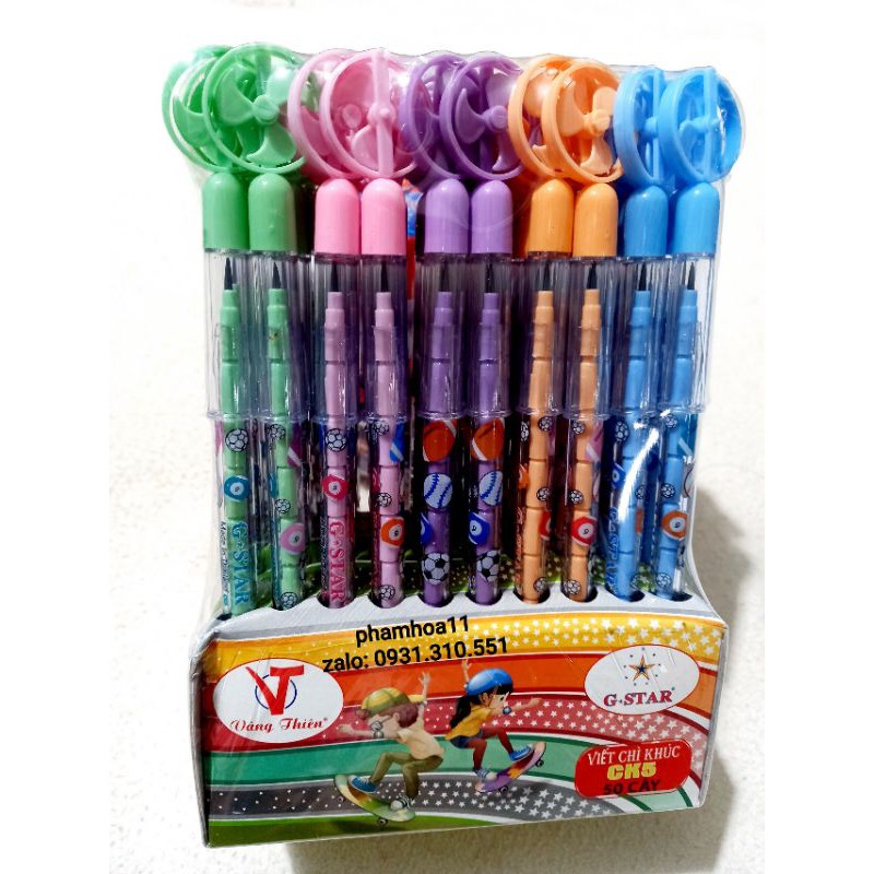 Hộp 50 cây viết chì khúc gstar ck5 hình cây quạt ngộ nghĩnh thơm hương trái cây
