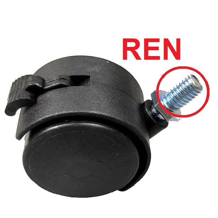 Bánh xe ty ren bằng nhựa, Bánh xe kệ tủ dễ lắp đặt, siêu êm