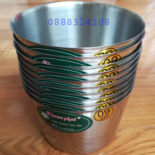 Ly làm đá Inox 9 cm Cỡ Trung Bộ 10 Cái Thuận Phát