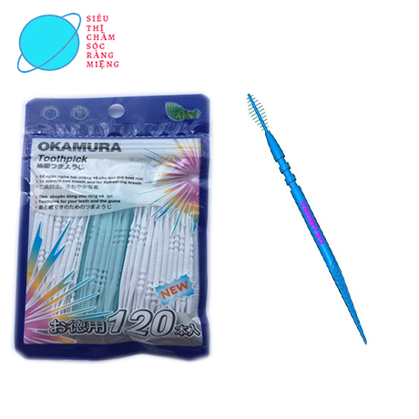 [HCM]Tăm Nhựa Nha Khoa Okamura Nhật Bản Gói 120 Chiếc