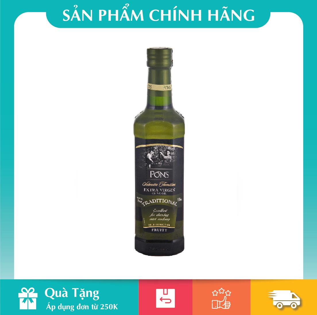 Dầu oliu extra virgin hiệu PONS 500ml