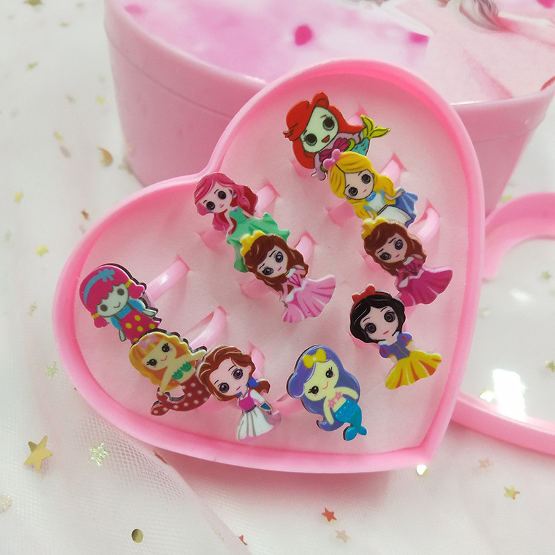 Set 10 nhẫn hình công chúa siêu xinh cho bé