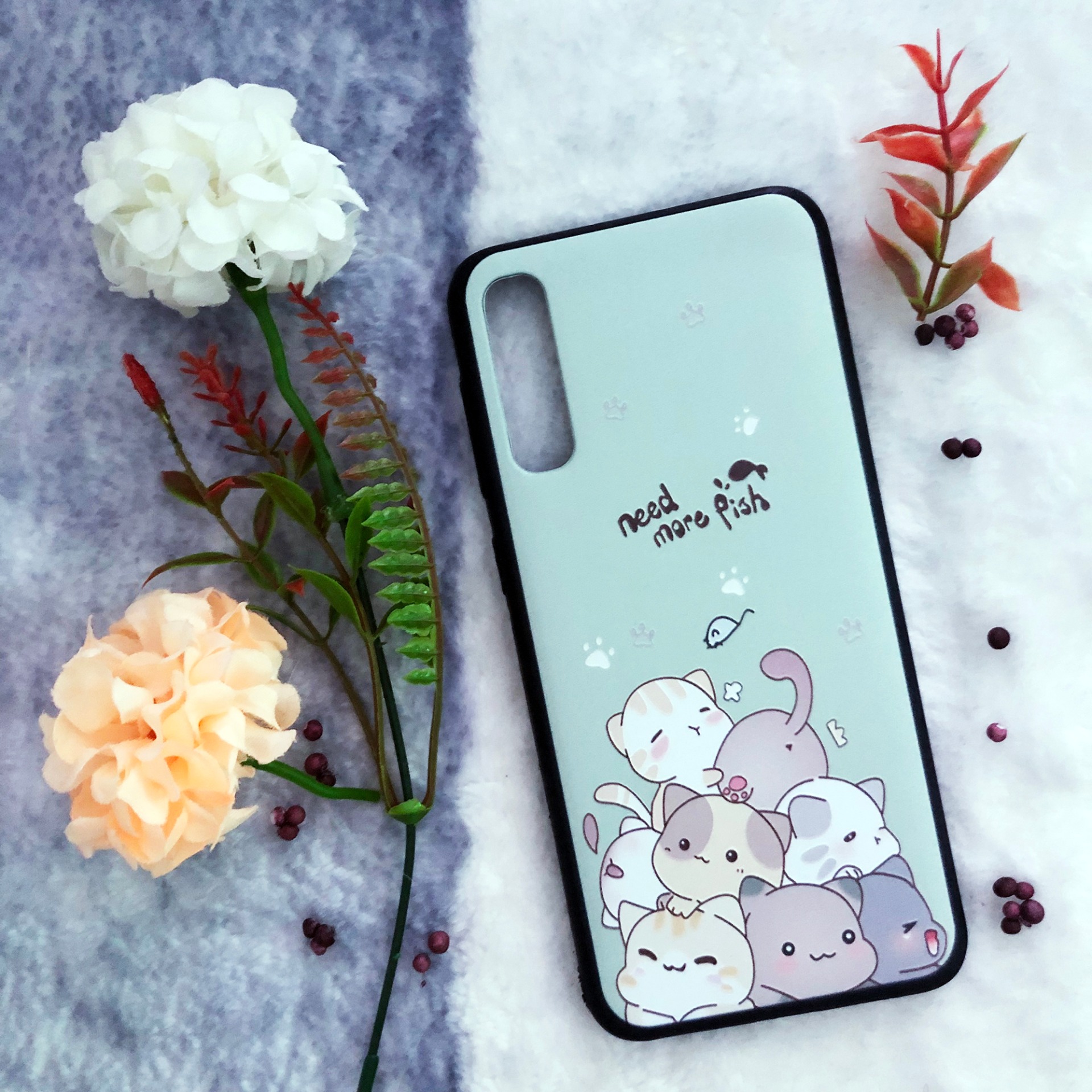 [Nhiều Mẫu] Ốp lưng dẻo Samsung A30S (Thân đen - in hình siêu cute)