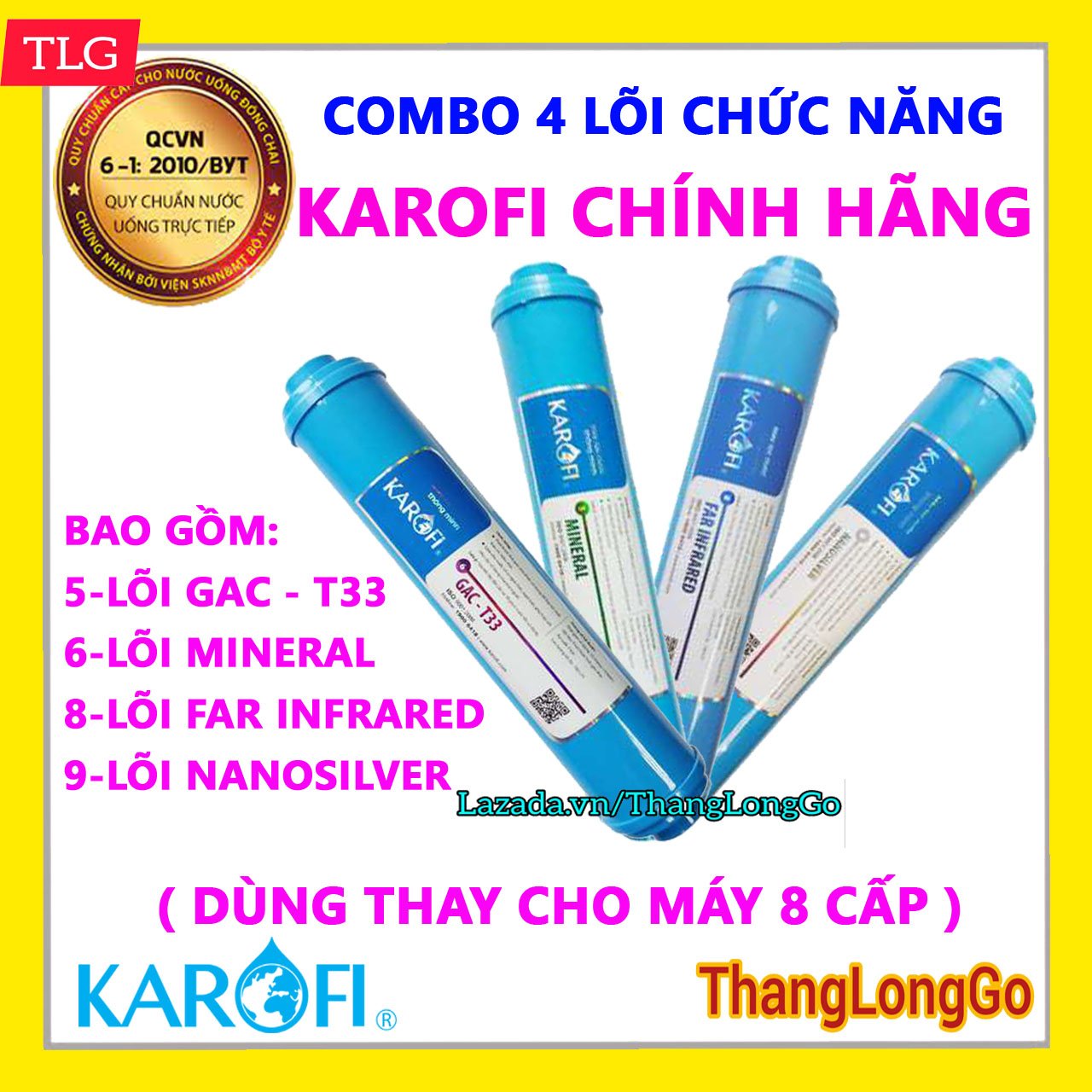 COMBO 4 LÕI KHOÁNG KAROFI SỐ 5-6-8-9 [MÁY 8 CẤP] | GỒM LÕI T33 - MIN - FAR - NANO