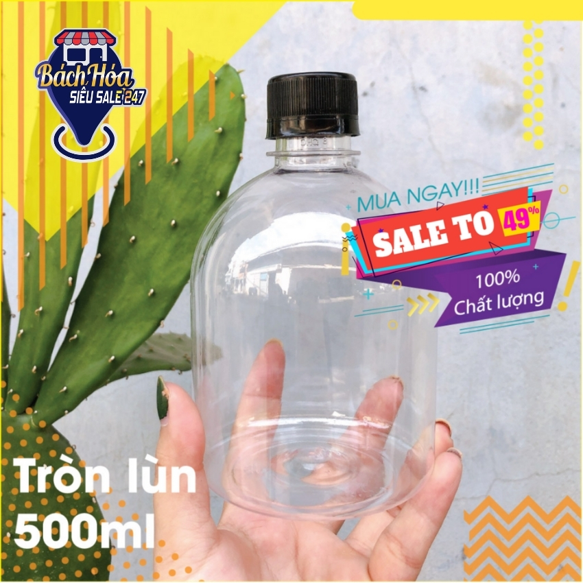 [SIÊU SALE] [COMBO 50 CHAI] Chai Nhựa MIZUKI 500ml - TRÒN MẬP LÙN [MTL500] + Quà Tặng Tem dán chai/ Phiếu ship hàng in sẵn