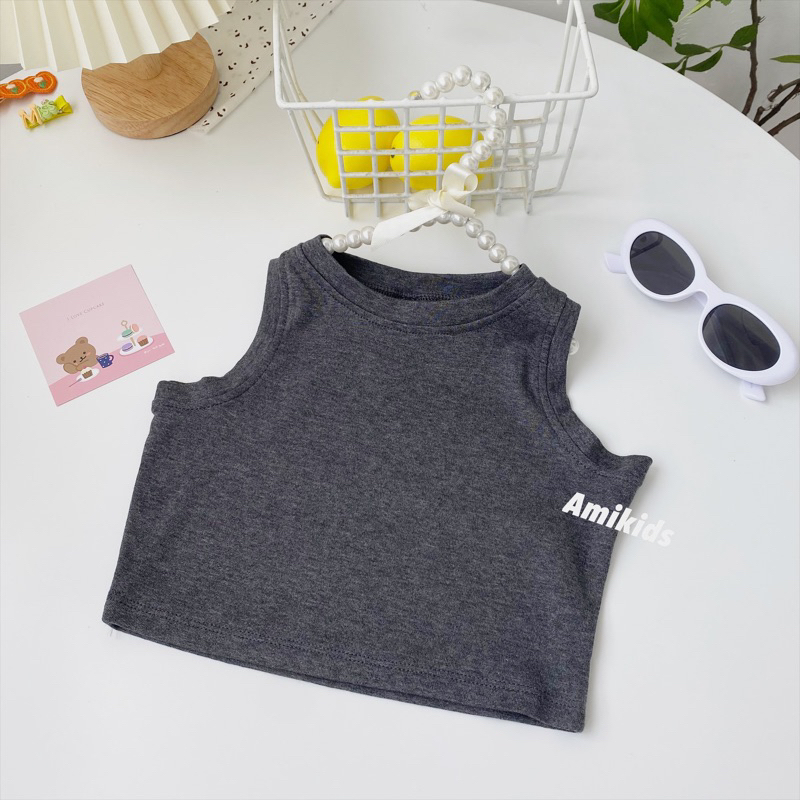 Áo Croptop Sát ƞách Bé Gái AMIKIDS , Áo Thun Cotton Siêu Mềm Mát Co Giãn Cho Bé Gái