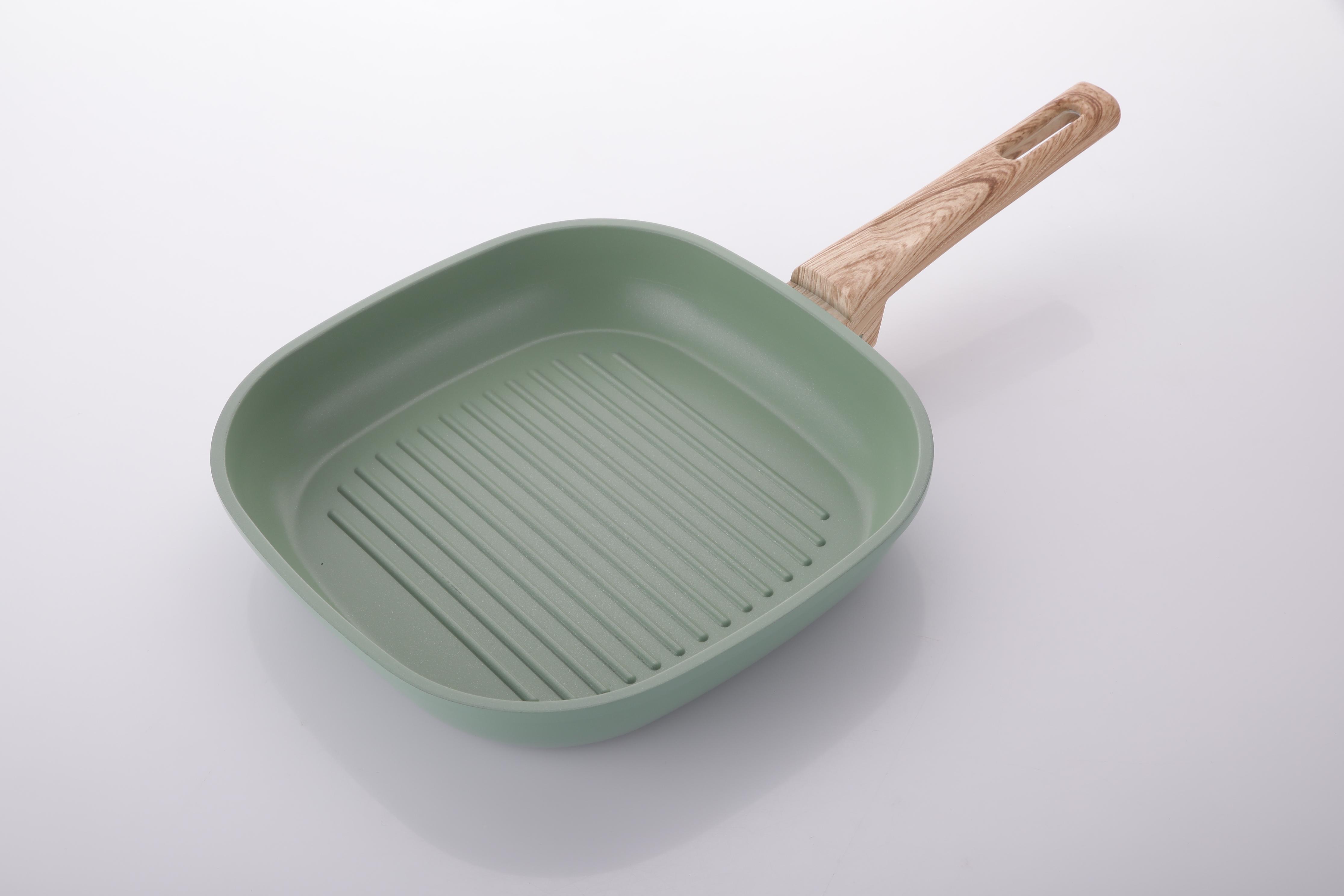 Chảo nhôm chống dính Lacena Hàn Quốc xanh đá size 27cm SA22325 Dùng được cả với bếp gas, bếp từ, hồng ngoại