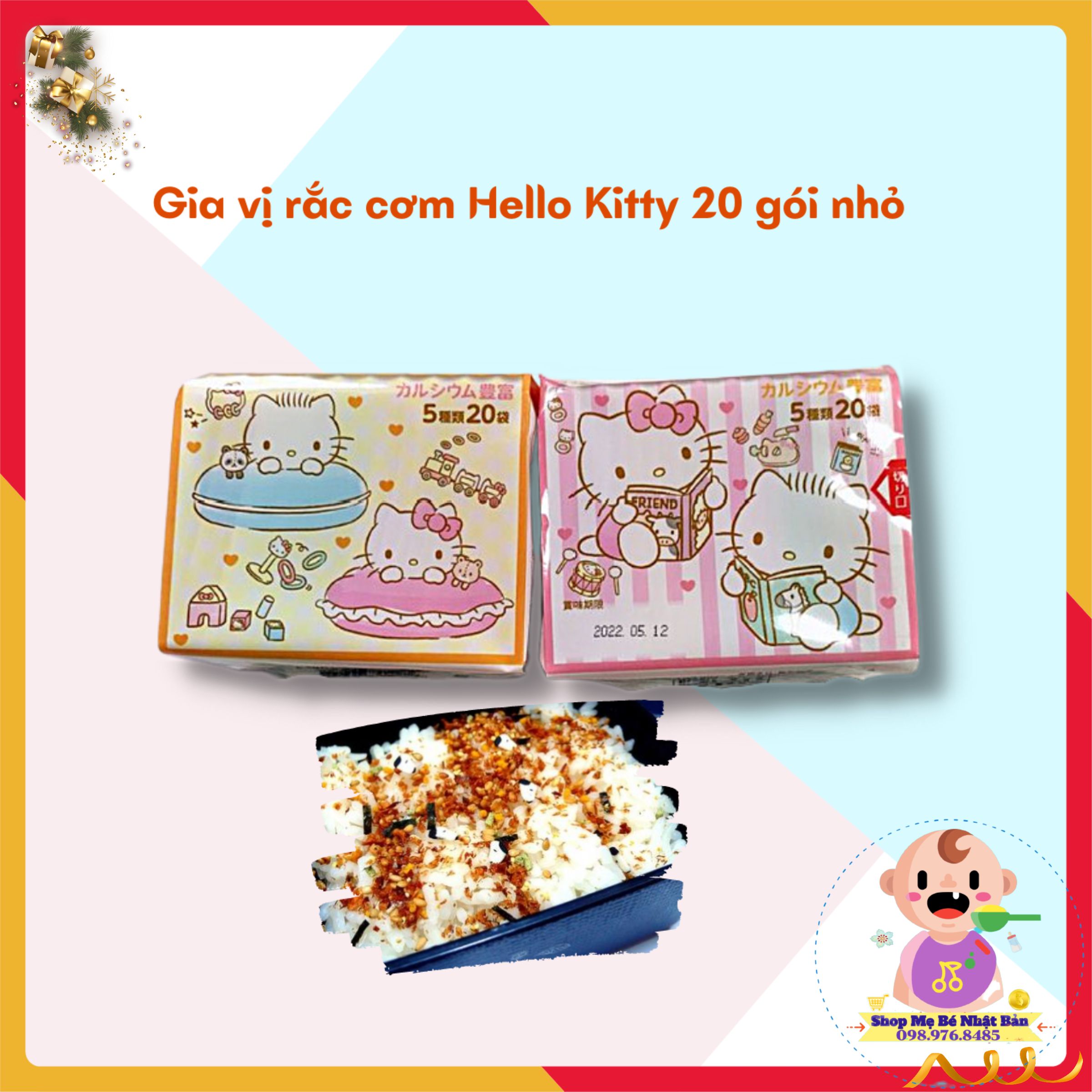Gia Vị Rắc Cơm Hello Kitty Nhật Bản 20 Gói Nhỏ