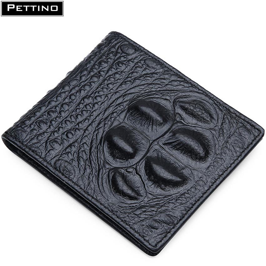 [VOUCHER 30K - MUA 2 GIẢM 5%] Ví Nam da bò vân Cá Sấu Cao Cấp - Pettino LLVN01 (đen)