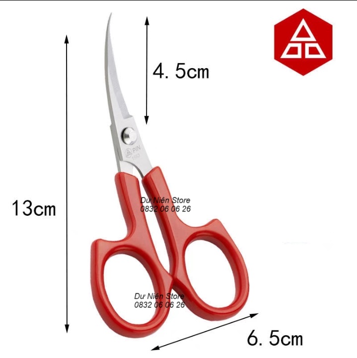 Kéo mũi cong hiệu pin 1553 cao cấp
