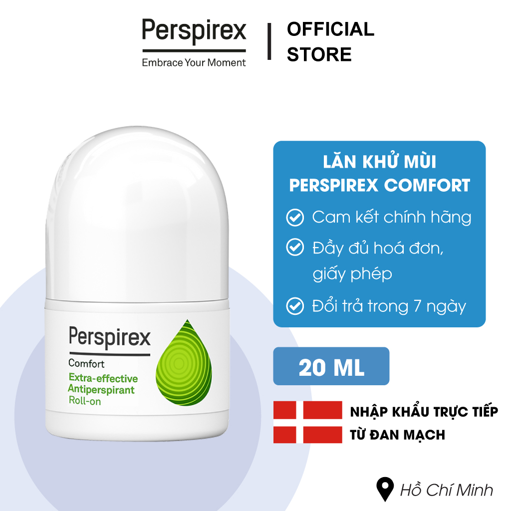 Lăn khử mùi perspirex comfort dành cho người có làn da nhạy cảm 20ml