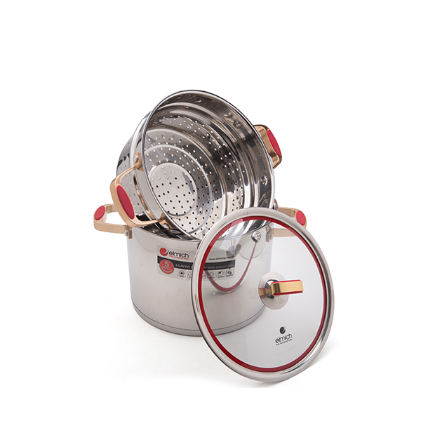Nồi hấp elmich inox 304 red velvet 24cm el5585
