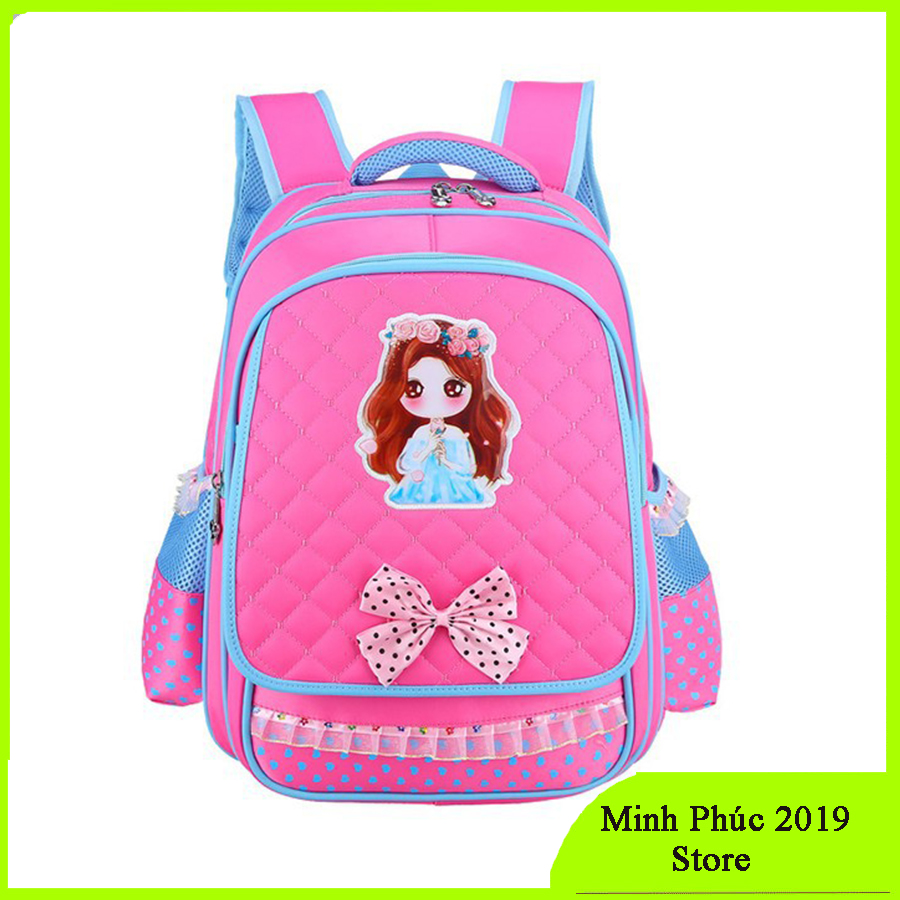 Balo Đi Học, Cặp Sách, Balo Học Sinh Chống Cho Bé Gái Từ Lớp 1 đến lớp 4 Chống Thấm Nước, Có Phản Quang, Nhiều Ngăn Họa Tiết Đẹp Đáng Yêu Cho Bé
