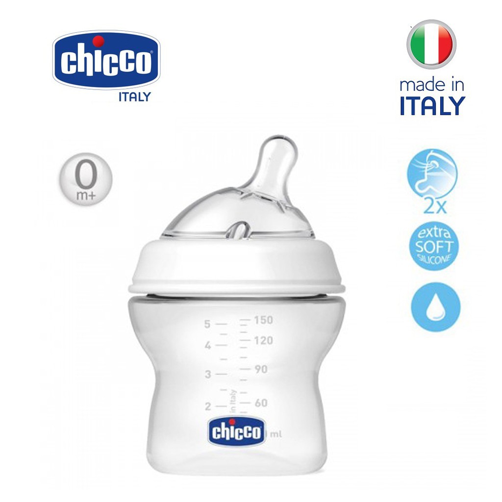 Bình sữa núm nghiêng Pisa Natural Feeling 0M+Chicco 150ml