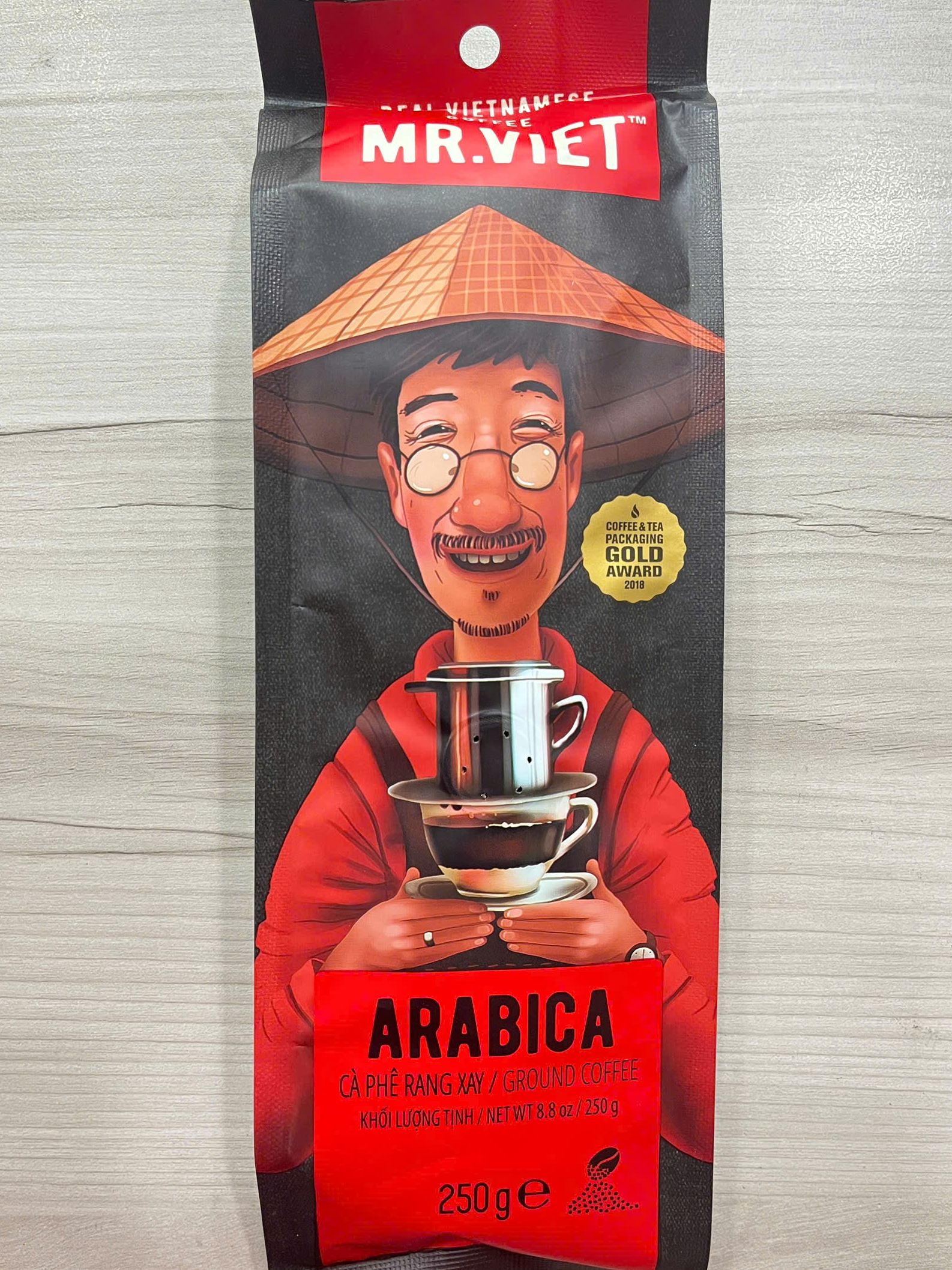 Cà phê rang xay arabica mr viet túi 250g - arabica ground coffee 250g