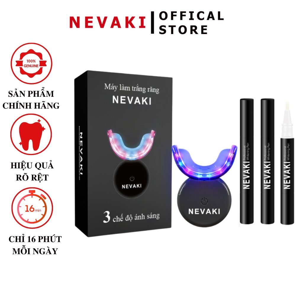 Máy làm trắng răng tại nhà GlorySmile Nevaki cho răng trắng sáng tự nhiên, Kit tẩy trắng răng