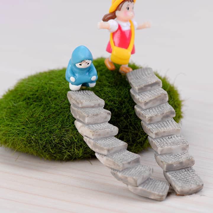 Phụ kiện tiểu cảnh cầu thang xám, 1.5*4.5 cm .