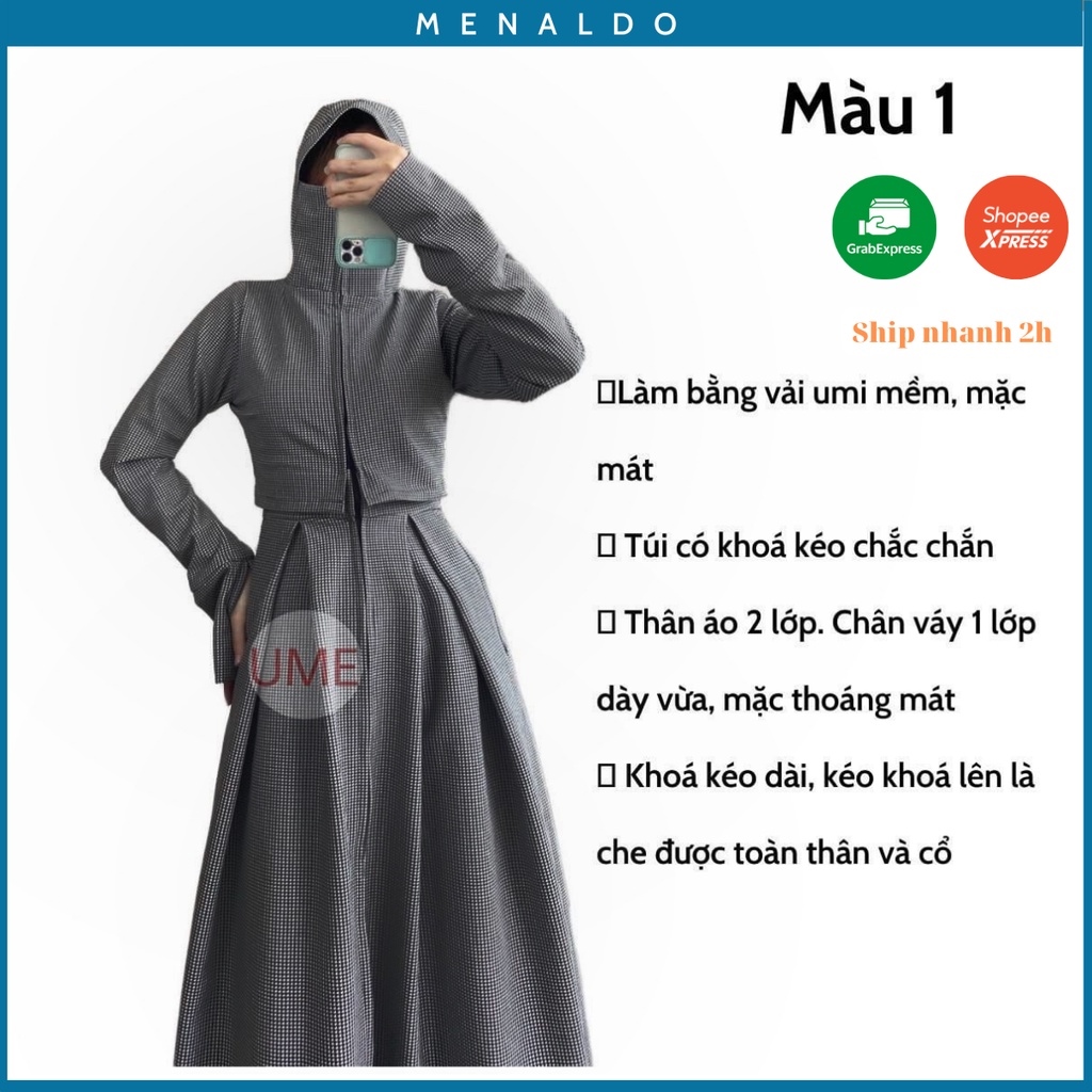 HOT ● Đầm chống nắng toàn thân croptop hàng thiết kế 2 lớp