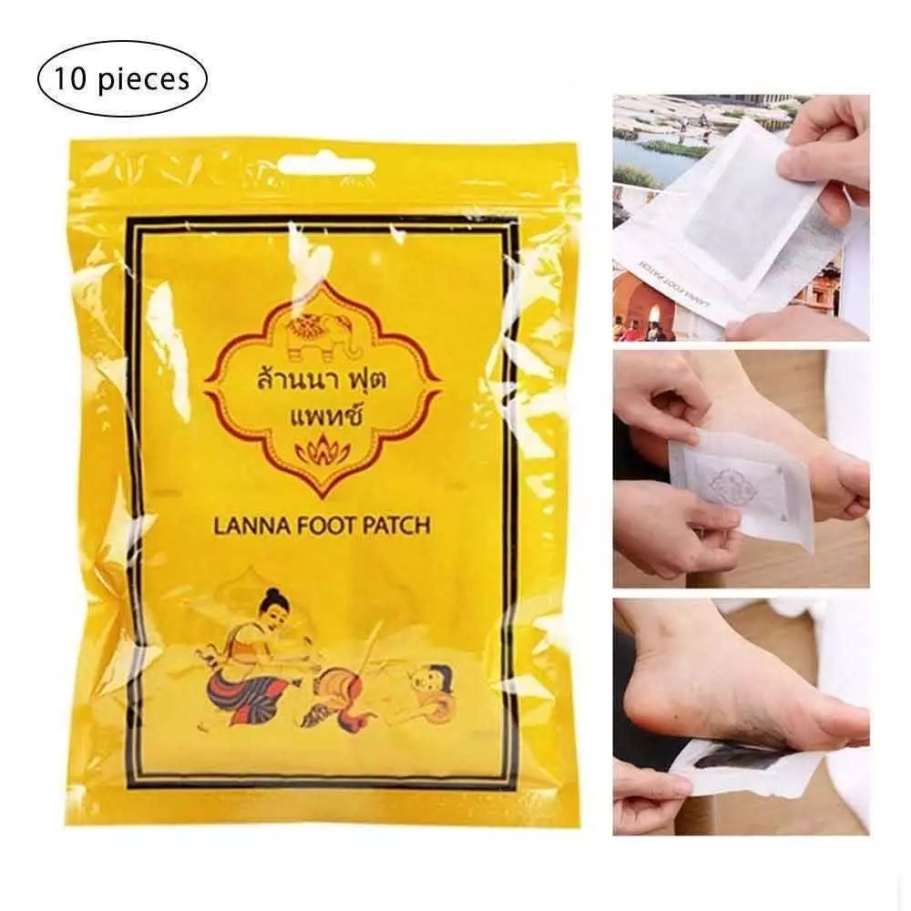 Combo 10 miếng dán thải độc chân Lanna Foot Patch Thái Lan