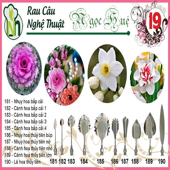[HCM]Kim rau câu 3D Ngọc Huệ (bộ số 19 - hoa bắp cải hoa thủy tiên)