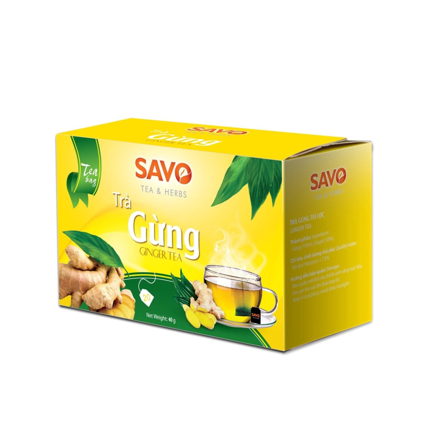 Trà gừng savo - trà gừng túi lọc