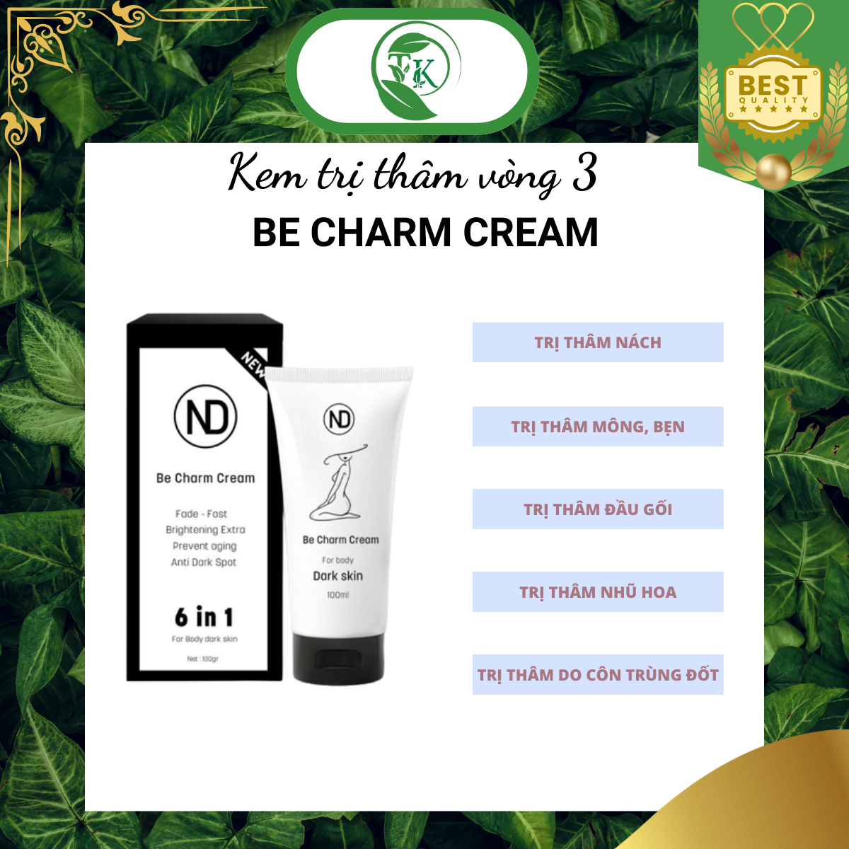 Kem bôi làm mờ thâm be charm cream 6in1 kem hỗ trợ giảm thâm