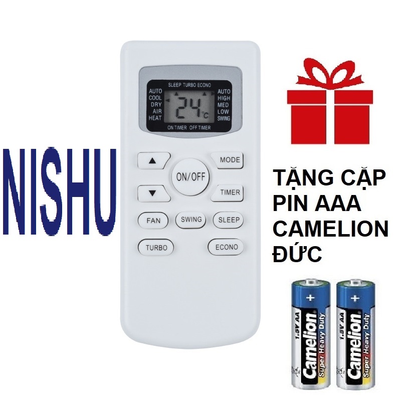 [HCM]Remote Điều Khiển Máy Lạnh Máy Điều Hòa NISHU mẫu 2