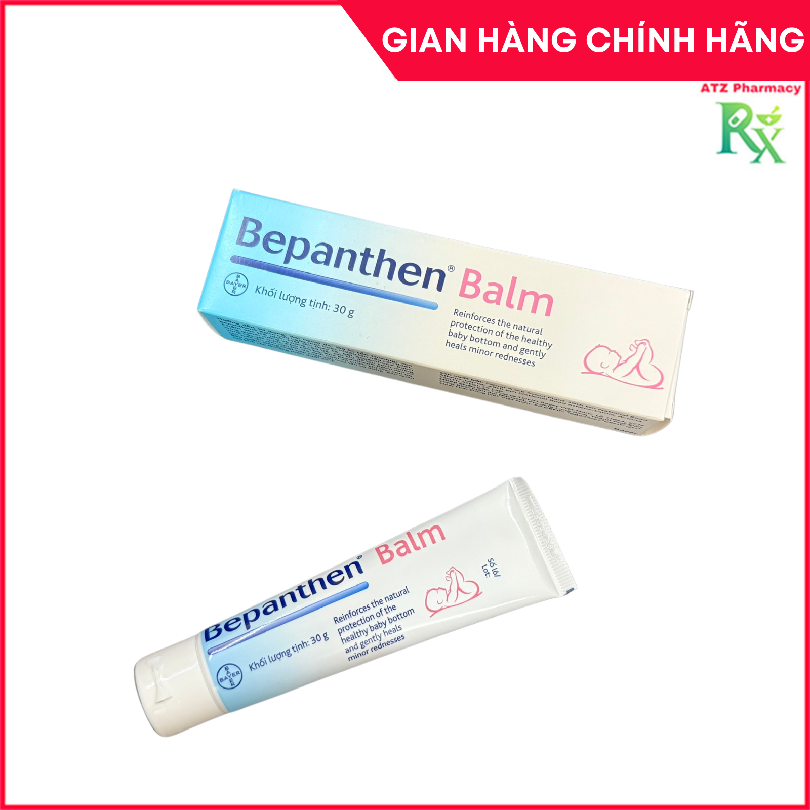 Bepanthen Balm giảm hăm do dùng tã, bảo vệ cho da bé khỏi hăm tã (30gr) - ATZ Pharmacy