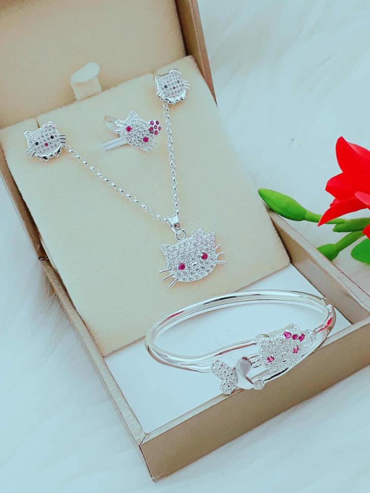 Bộ combo gồm dây chuyền, vòng tay, nhẫn, bông tai cho bé vns-dbnm175.105.80.175.690