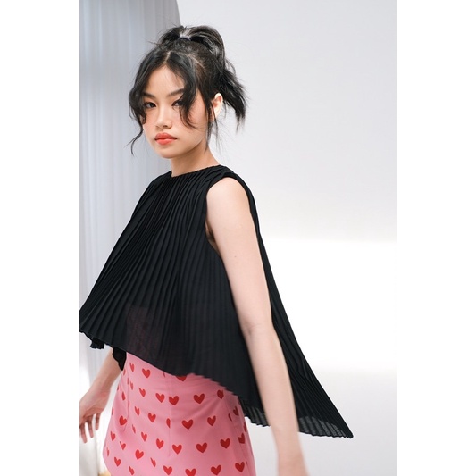 Double Moonshot - Áo dập ly kiểu mullet màu đen