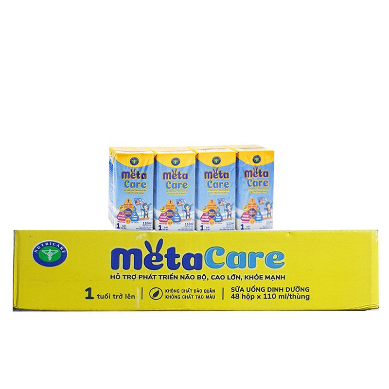 Thùng 48 hộp SBPS Metacare - Phát triển não bộ cao lớn khoẻ mạnh (110ml x 48 hộp)