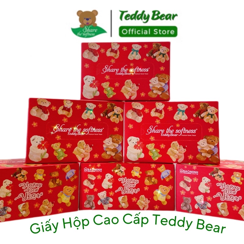 Hộp Giấy rút lụa Teddy Bear 3 lớp mềm mịn dai