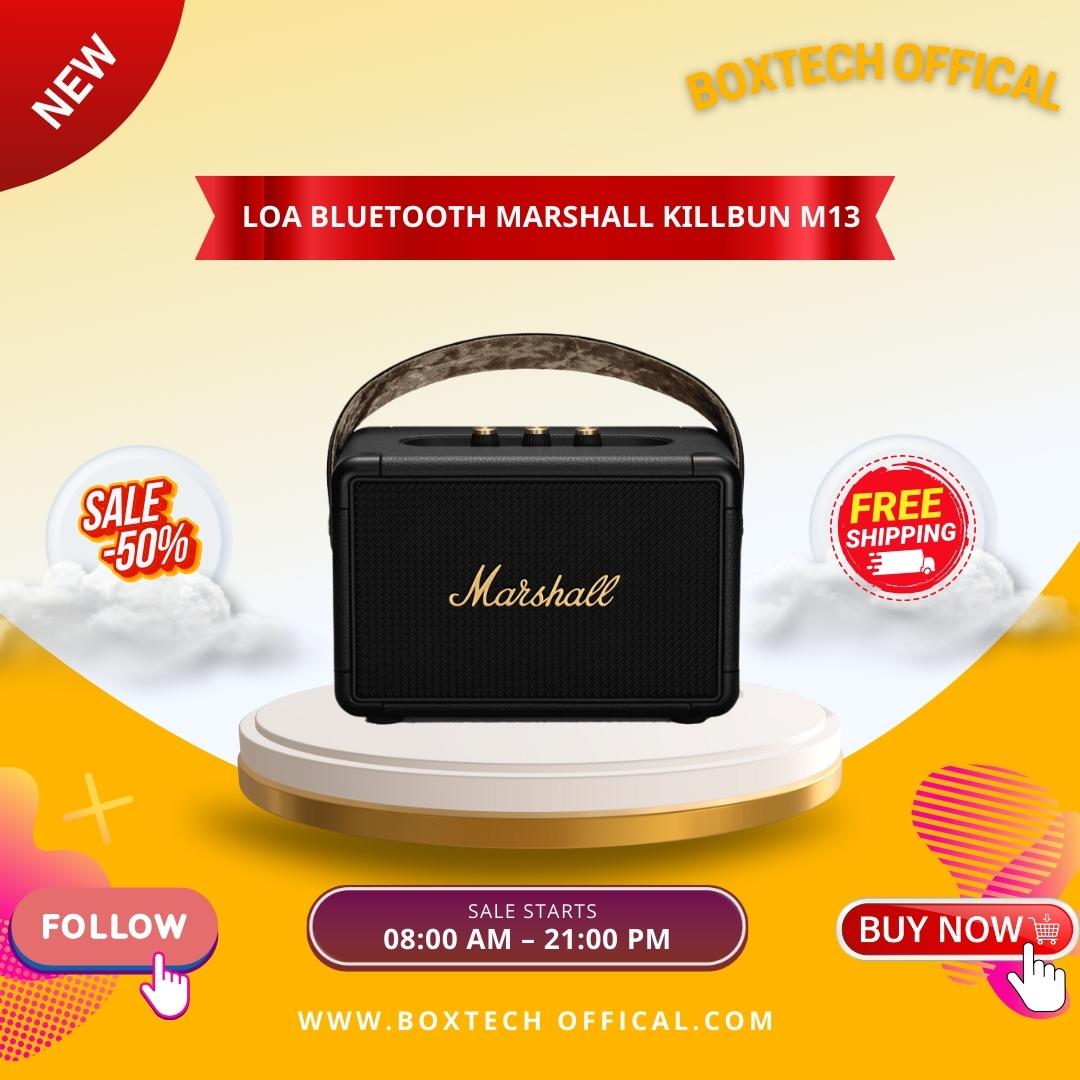 Loa Marshall Kilburn M13 Công Suất Khủng Âm Thanh 3D Loa Di Động Pin Sạc Âm Thanh Bass Mạnh Mẽ Bluetooth 5.0 Pin Siêu Trâu Bảo Hành 12 Tháng