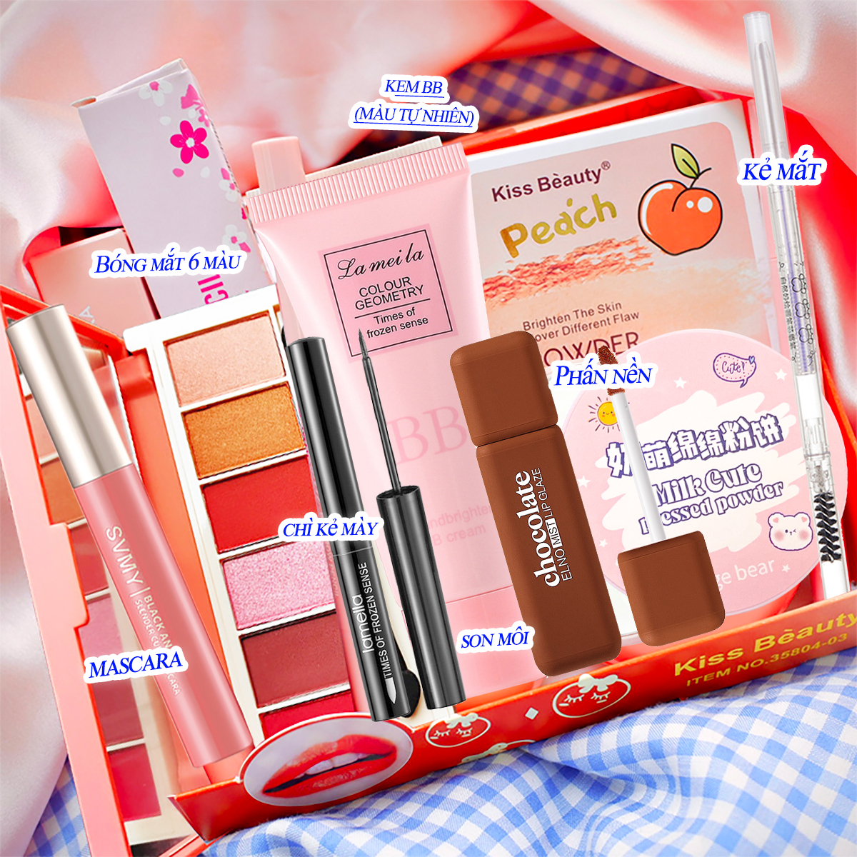 Bộ trang điểm tiện lợi 7/5 món set trang diem từ a đến z bộ makeup đầy đủ set trang điểm chuyên nghiệp