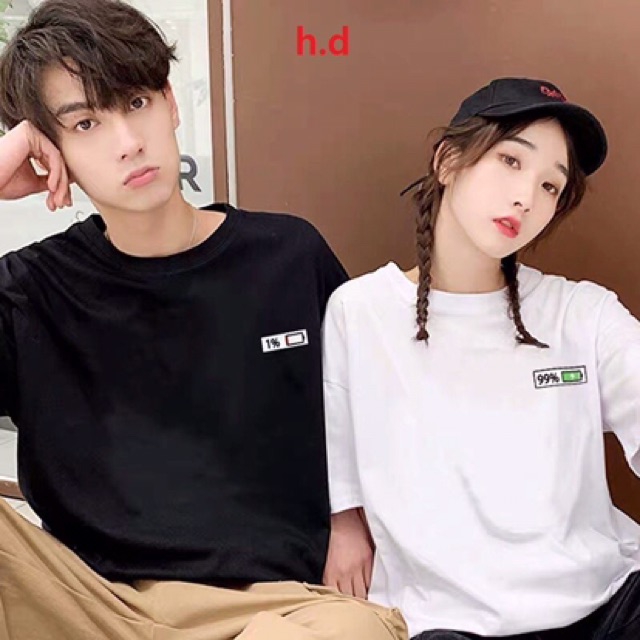 Áo đôi nam nữ, áo cặp nam nữ( Gía đã gồm 2 áo)  in hình cối b i n nạp năng lượng