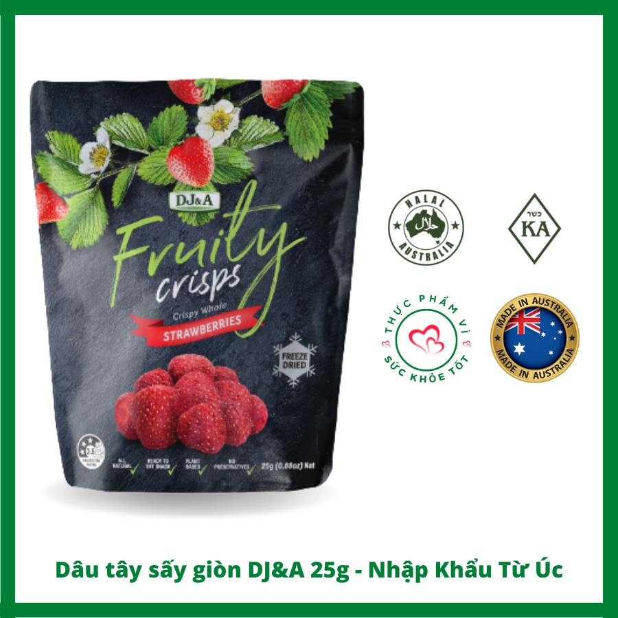 Dâu tây sấy giòn dj&a 25g - nhập khẩu từ úc
