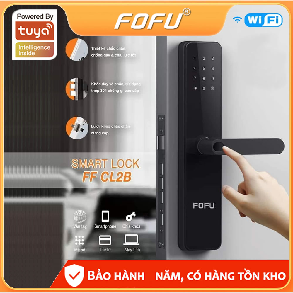Khóa cửa thông minh thẻ từ, Khóa cửa thông minh vân tay, Khóa cửa điện từ thông minh cao cấp Chính hãng FoFu ,