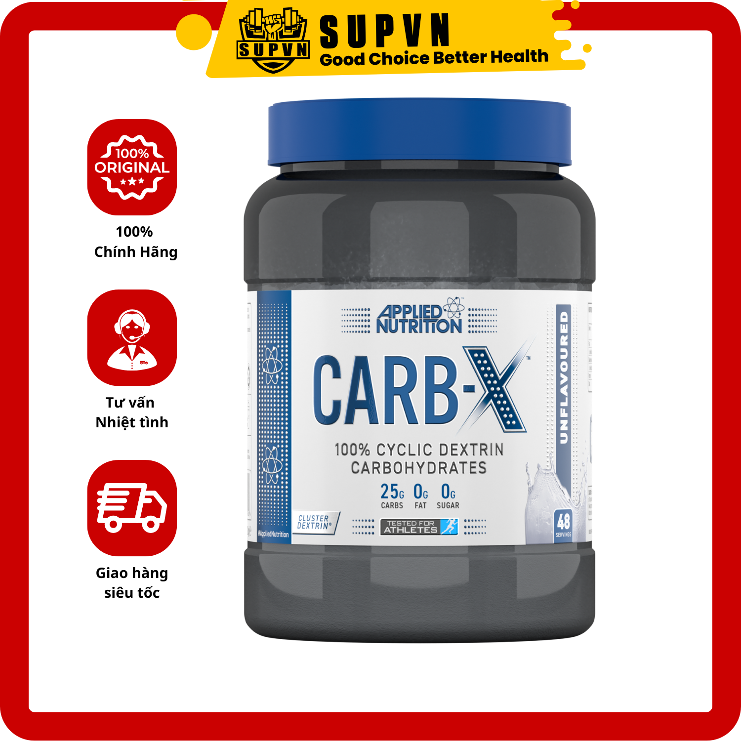 Carb X (1.2Kg 48 Serving) - Carbohydrates Hòa Tan Nhanh - Cung Cấp Và Phục Hồi Năng Lượng Nhanh Chóng